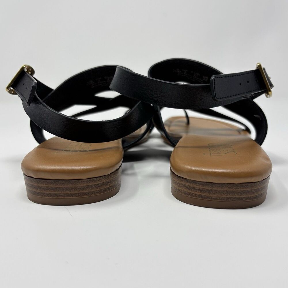 Franco Sarto Gigi Strappy Womens US 10M Black Toe Loop Sandals - Picture 5 of 7